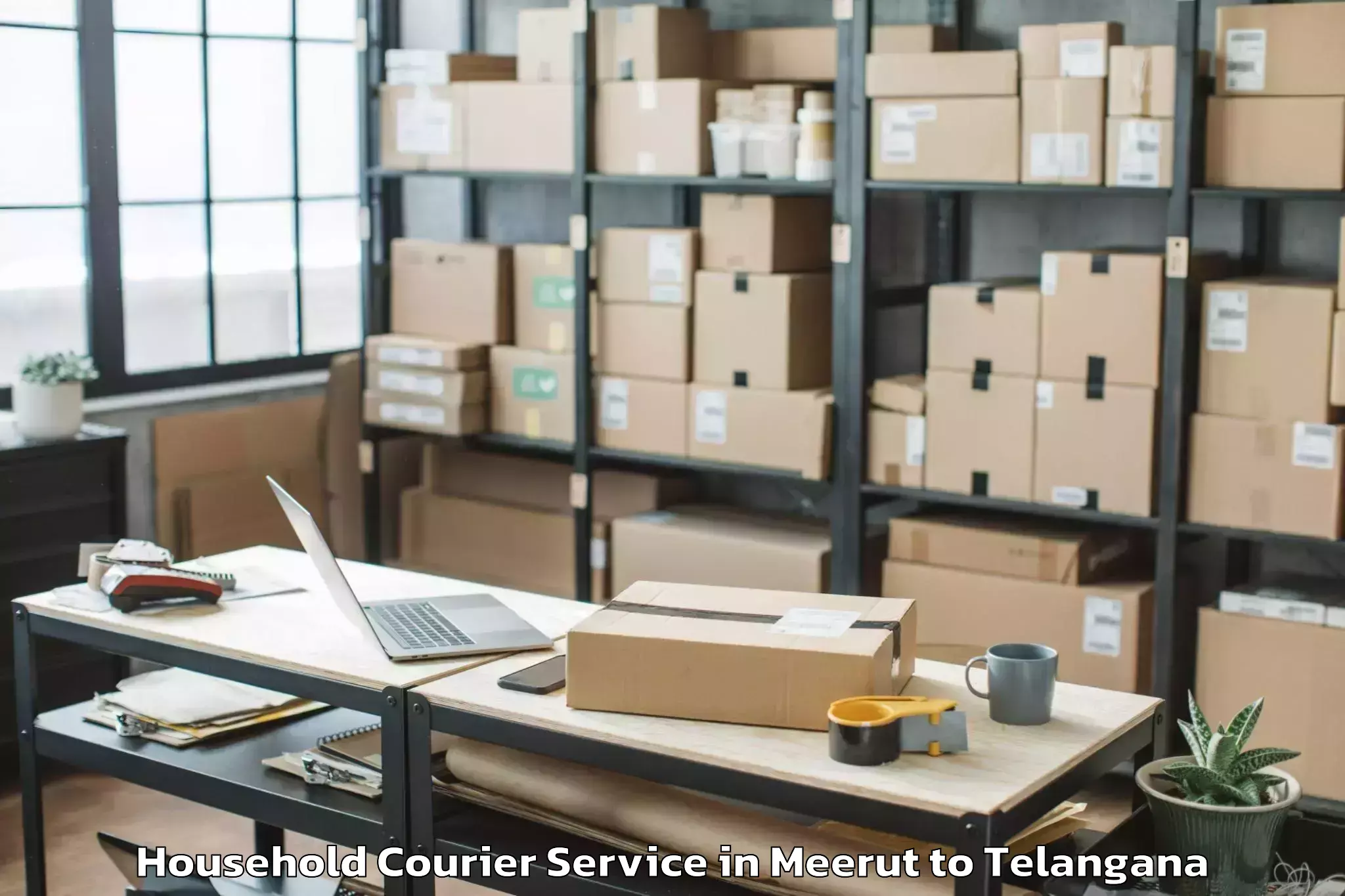 Efficient Meerut to Dammapeta Household Courier